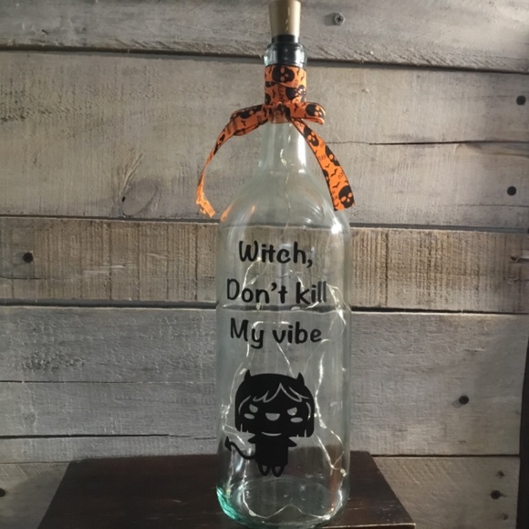Handmade- Witch Vibe logo lighted wine bottle - Picture 10 of 10